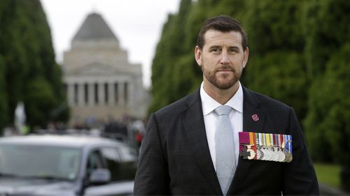 Ben Roberts-Smith lors du défilé de l'ANZAC Day au Shrine of Remembrance à Melbourne en 2017.