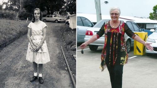 Before and after; care leaver Nola Chlopek, 68, was one of many women who lived at Linnwood Hall as a child. (FACS NSW/Nola Chlopek)