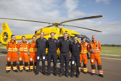Prince William before starting his final shift with the East Anglian Air Ambulance based out of Marshall Airport in 2017.