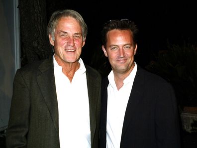 Matthew Perry and father John Bennett Perry on October 4, 2003 in Los Angeles