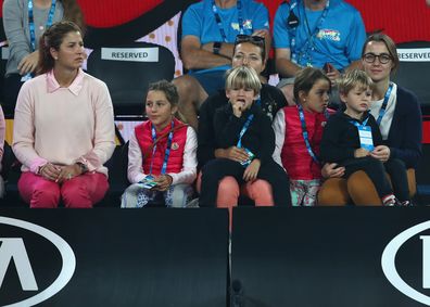 Mirka Federer, Myla Federer, Charlene Federer, Lenny Federer and Leo Federer