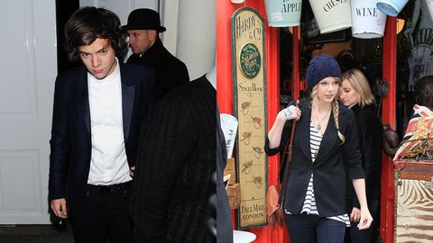 Harry Styles leaving a nightclub / Taylor Swift vintage shopping at London's Portabello Road