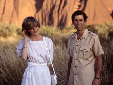 Princess Diana and Prince Charles at Uluru, 1983.