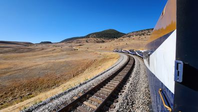 rocky mountaineer Rockies to the Red Rocks route two-day rail journey between Denver, Colorado, and Moab, Utah, with an overnight stay in Glenwood Springs, Colorado.