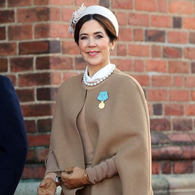 Princess Mary of Denmark seen at Roskilde on the occasion of Queen Margrethe's golden jubilee in January 2022.