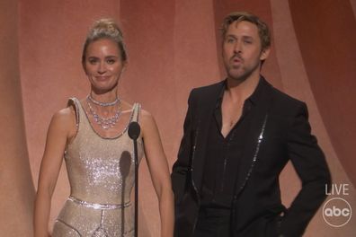 Emily Blunt and Ryan Gosling at the 2024 Oscars.
