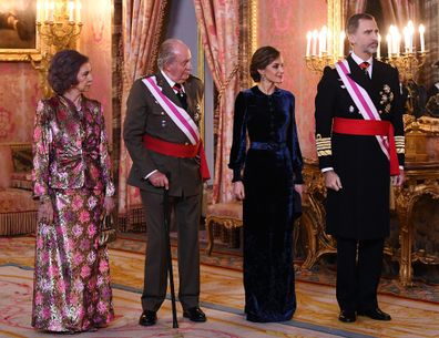 King Felipe and Queen Letizia with former King Juan Carlos and his wife Queen Sofia.