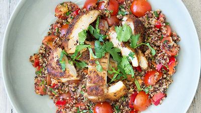 Mexican chicken with lime quinoa