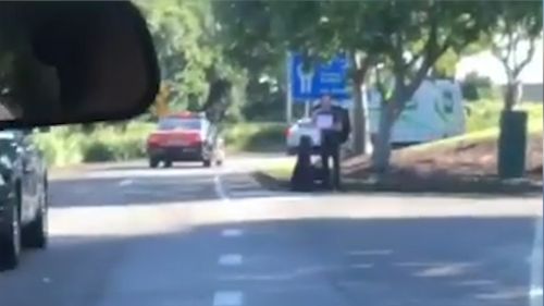 Australian Hollywood actor Chris Hemsworth has given a hitchhiker in Brisbane a major surprise after picking him up off the side of the street.