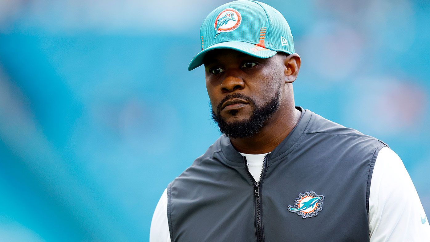 Brian Flores during his tenure with the Miami Dolphins