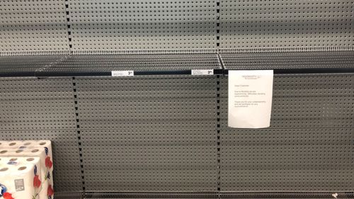 Empty shelves have been a common sight in stores during the flood aftermath.