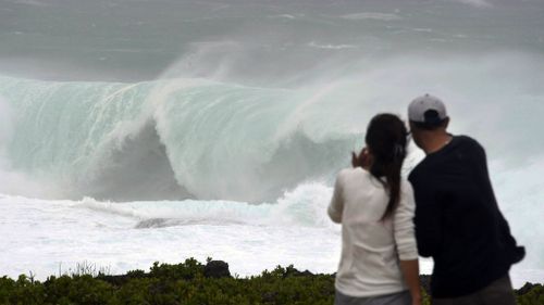 Heavy winds lashed southern Japan over the weekend. (AAP)