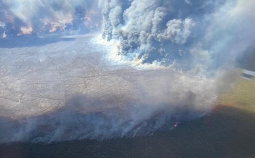 Smoke from the Yarra Station blaze, burning in the state's Far West mid March, 2023.