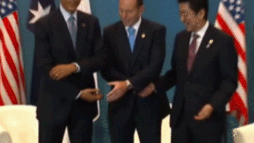 The new secret handshake Barack Obama, Tony Abbott and Shinzo Abe demonstrated at the G20.