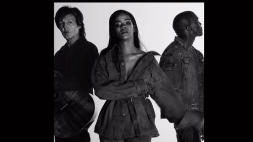 Paul McCartney, Rihanna and Kanye West in original music video. (YouTube)