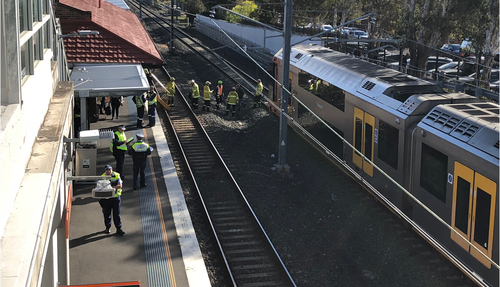 A man has died while reportedly spray painting in rail corridor. 