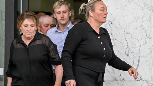 Lachlan Young, 23, did not look at Hannah McGuire's mother Debbie as she read her statement in the Victorian Supreme Court on Monday.