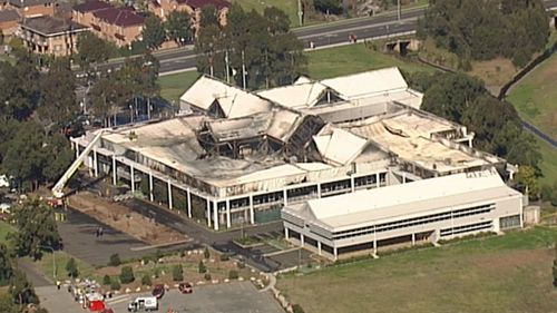 The extent of the damage to Liverpool Council Chambers (9NEWS)