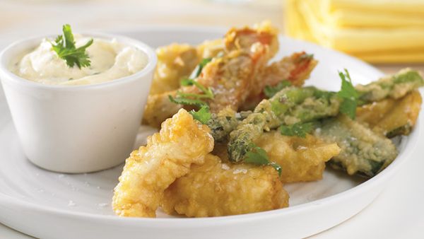 Tempura strips with ginger mayo