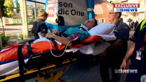 The talented ruckman dislocated his vertebrae in two places and was flown to Perth for emergency spinal surgery. (9NEWS)