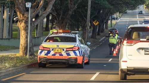 New South Wales,  Australia, April 24, 2024-Police take Breath Tests for alcohol and other drugs for drivers during the long weekend