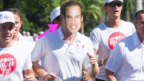 Is that Prince Harry in a Prince William mask?