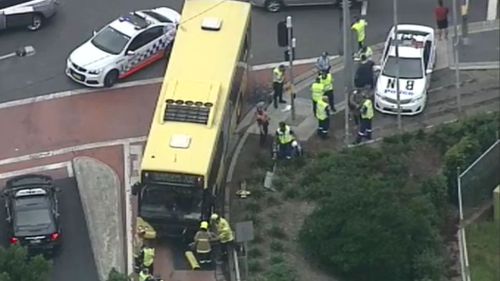 Passengers rescued after bus crashes into railing in Sydney’s west