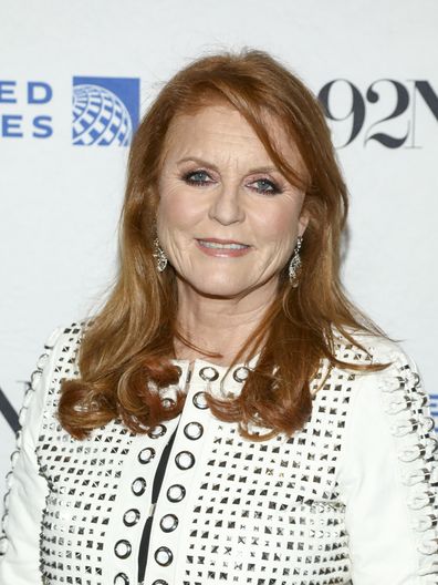 Sarah Ferguson, Duchess of York, poses backstage before discussing her novel "A Most Intriguing Lady" at the 92nd Street Y on Monday, March 6, 2023, in New York 