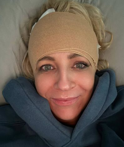 Carrie Bickmore smashed her head and has to undergo surgery after walking into a wall