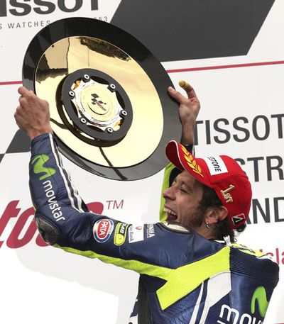 <b>Italian superstar Valentino Rossi has turned back the years to claim an incident packed Australian MotoGP.</b><br/><br/>‘The Doctor’, who hasn’t won in Australia since 2005, took advantage of a number of crashes to win in his 250th start.<br/><br/>Rossi led home Yamaha teammate Jorge Lorenzo after the carnage claimed leader and world champion Marc Marquez.<br/><br/>Great Britain's Bradley Smith finished third.<br/><br/>Earlier, Aussie Jack Miller showed his potential after winning the Moto3 race.