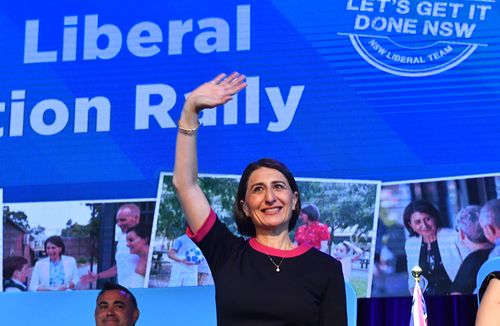 NSW Premier Gladys Berejiklian at the NSW Liberal Campaign Launch at Penrith Panthers Leagues Club in Sydney.