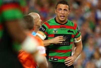 <b>The 2014 NRL Grand Final couldn't have started in more dramatic fashion as one of South Sydney's stars sustained a potentially match-ending injury in the first minute.</b><br/><br/>Sam Burgess clashed heads with Bulldogs enforcer James Graham and was left with a suspected fractured cheek bone.<br/><br/>He played on, regardless, helping to inspire Souths to an early lead before a typical Canterbury fightback.<br/><br/>