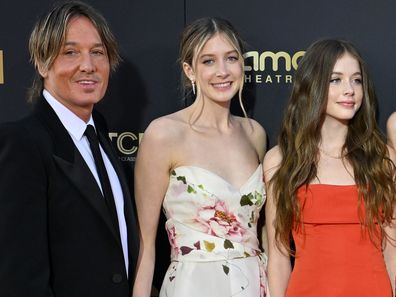 Keith Urban, Sunday Rose Kidman Urban, Faith Margaret Kidman Urban, Sybella Hawley, Nicole Kidman, and Antonia Kidman attend the 49th AFI Life Achievement Award Gala Tribute Celebrating Nicole Kidman at Dolby Theatre on April 27, 2024 in Hollywood, California