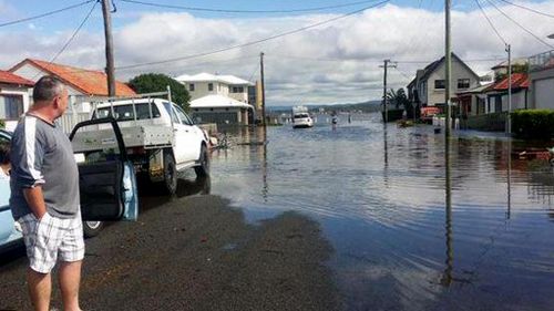 Flooding in Swansea, south of Newcastle. (9NEWS)