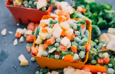 Frozen supermarket vegetables