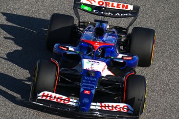 Daniel Ricciardo on track during day one of pre-season testing at Bahrain International Circuit.