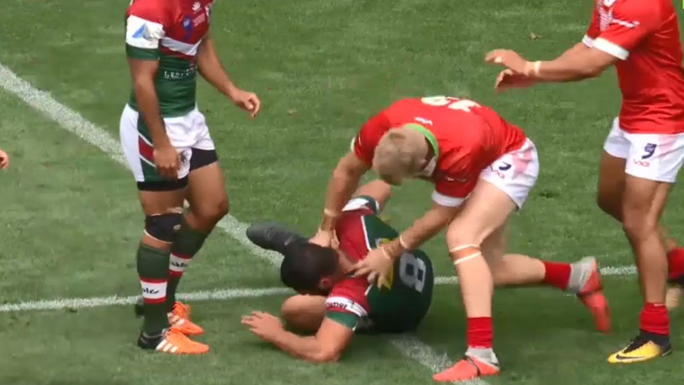 Lebanon and Wales players get in a fight 