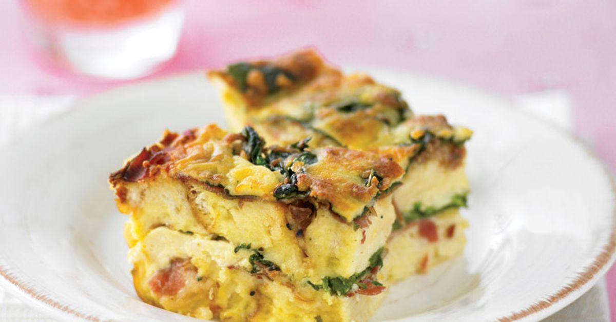 Spinach and cheese strata - 9Kitchen