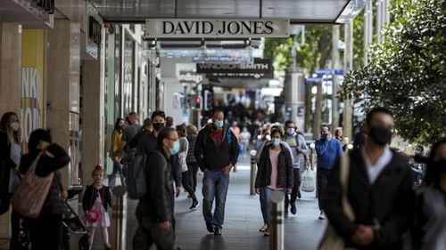 Bourke Street shoppers on Sunday November 1 in Melbourne