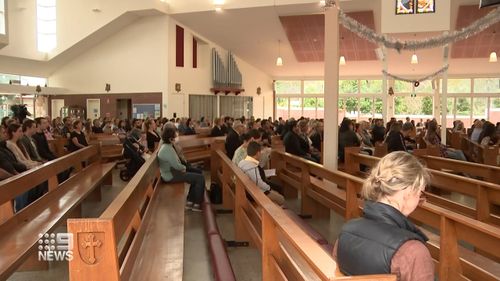 The Western Sydney Catholic community has thrown its arms around the mourning Tadros family, with friends and family coming together this afternoon in solidarity.