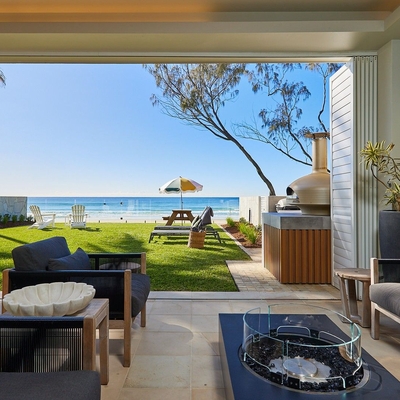 Nothing between this living room and the beach at rare Gold Coast listing