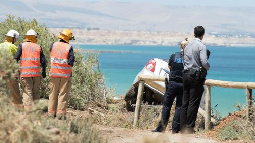 IN PICTURES: Dramatic Adelaide police pursuit ends with car over beachside cliff