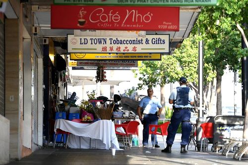 The shooting took place outside the Happy Cup cafe in Bankstown. (AAP)