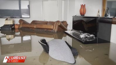 The bottom level of Vivian Brumby's family home was flooded.