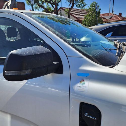 Police said the car has a Lachlan Shire Council magnet in front of the driver's door.