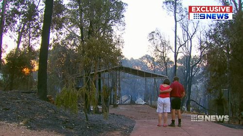 The fire in the Perth Hills destroyed nearly 60 homes. Picture: 9NEWS