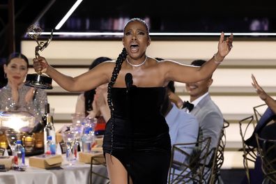 Sheryl Lee Ralph accepts the Outstanding Supporting Actress in a Comedy Series  award for Abbott Elementary onstage during the 74th Primetime Emmys at Microsoft Theater on September 12, 2022 in Los Angeles, California.