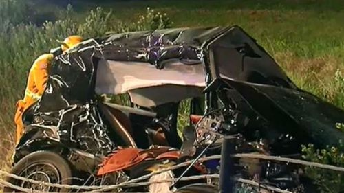 Witnesses reported seeing the commodore overtake a number of other cars before slamming into the Toyota Sedan. (9NEWS)