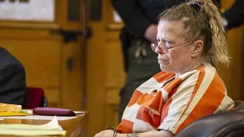 Mandy Benn appears for sentencing at Ionia County Courthouse in Ionia, Mich., Tuesday, Dec. 12, 2023. 