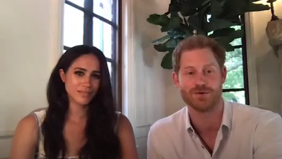 The Duke and Duchess of Sussex joined in from their new home in Santa Barbara.